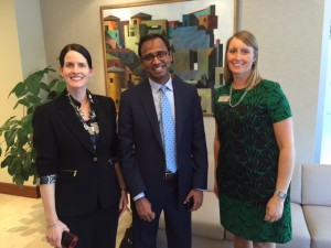 Laura DeNardis with Dean Prabu David and Meredith Jagutis