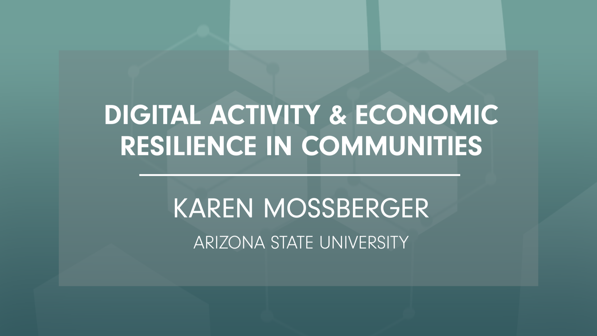 Video: Karen Mossberger: Digital Activity & Economic Resilience in Communities
