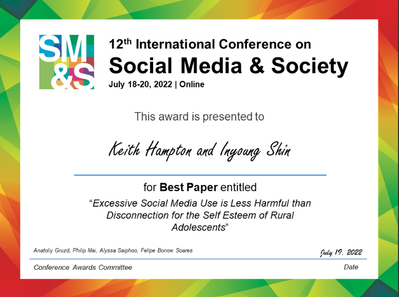 #SMSociety’22 Best Paper Award – Quello Center | Michigan State University